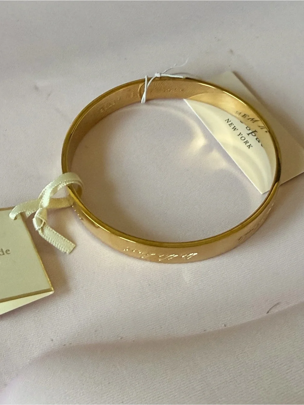 💍 kate spade gold-tone Bride Bangle with Ribbon Tag